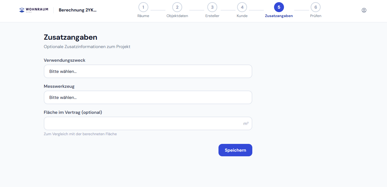 Wohnflächenberechnung Zusatzangaben